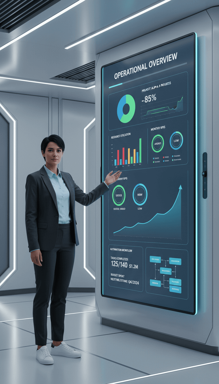 Power BI dashboard showing sales and operational KPIs